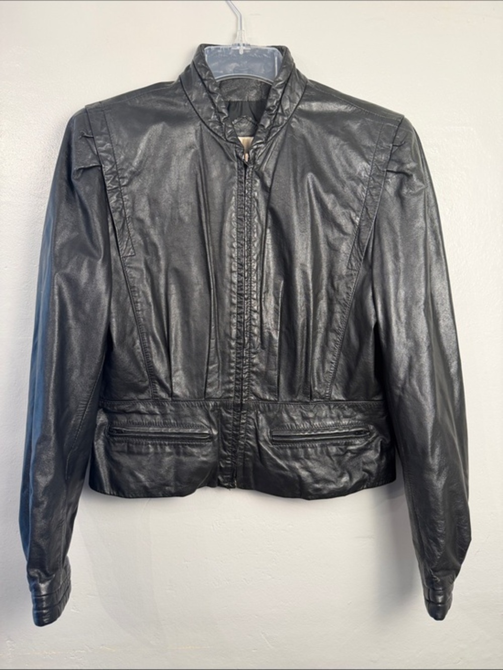 Vintage Women’s Leather jacket Bermans Leather Expert Cafe Racer Bomber size 12